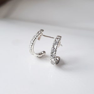 Eternity Small Hoop Earrings with Gemstones image 2