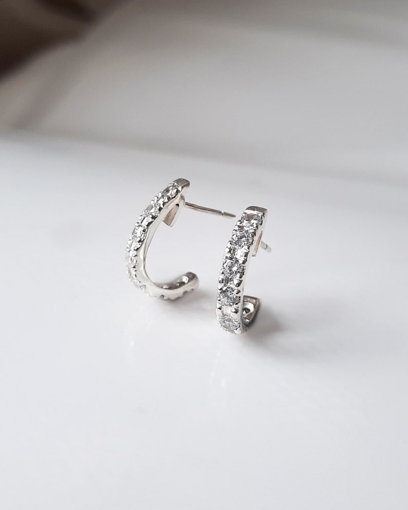 Eternity Small Hoop Earrings with Gemstones image 2