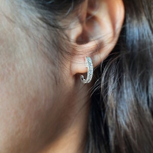 Eternity Small Hoop Earrings with Gemstones image 5