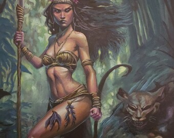 Hippolyta, print reproduction of the oil painting, 12in x 18in