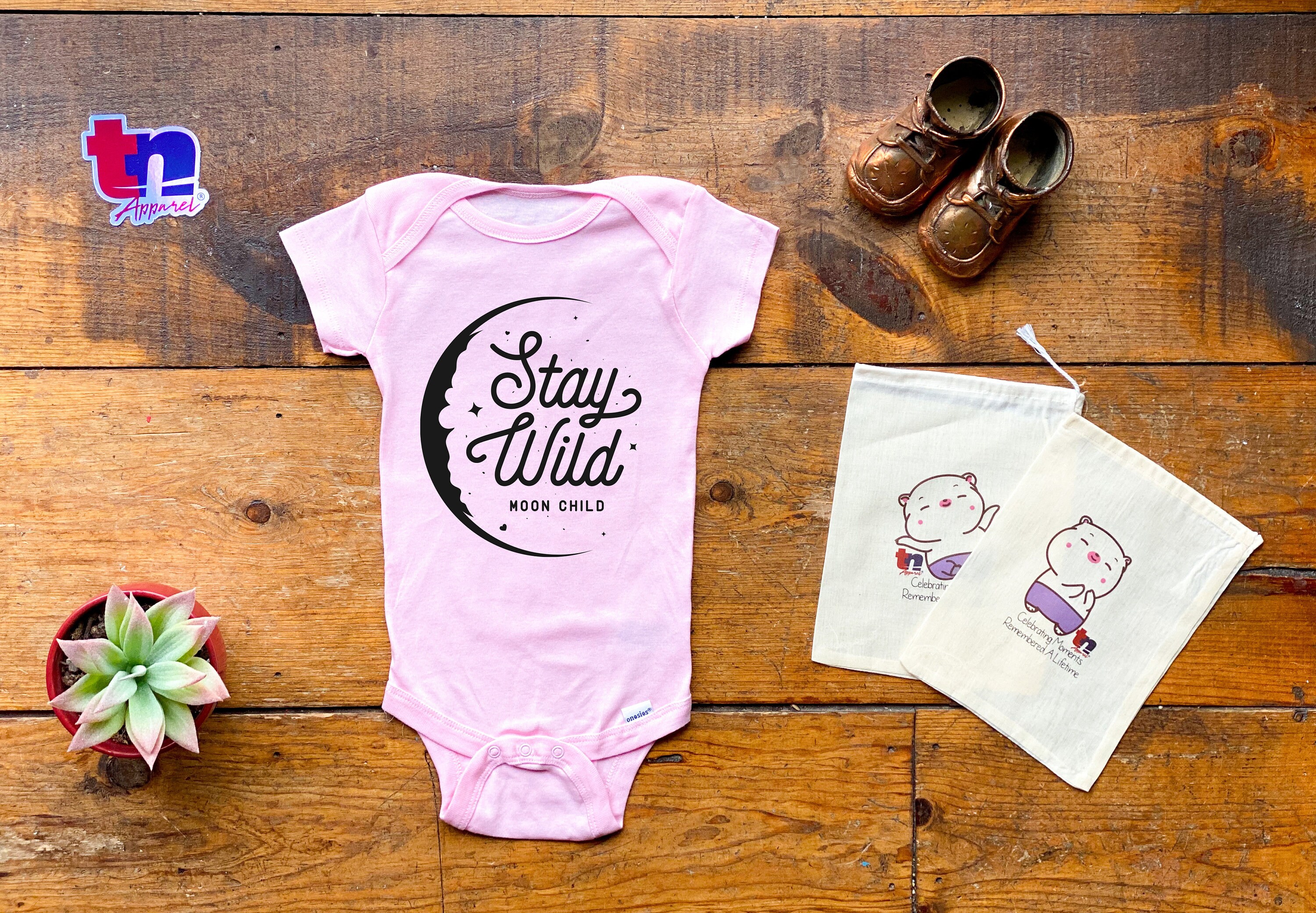Funny Stay Wild Moon Child Baby Bodysuit For Celestial Space Nerd or Geek Shirt 