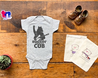 Rockin' Cub - Fun Animal Onesies/Bodysuits - Boy / Girl - Baby / Kids - TeeNow Apparel