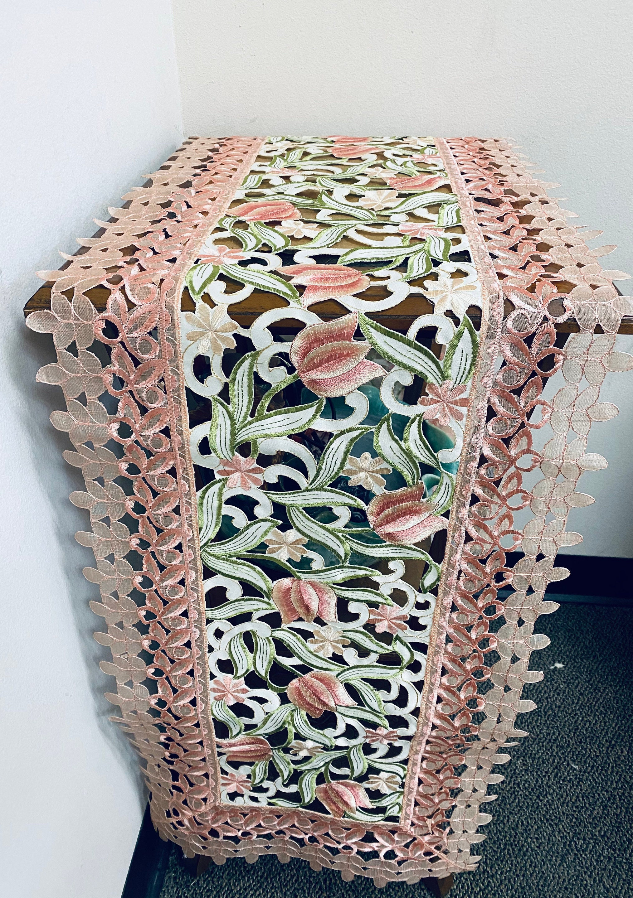 crochet dressing table mirror cover Blossom Reflections: Handcrafted Crochet Mirror Dcor for Makeup, Gifts, Girls, Mother's Day Custom