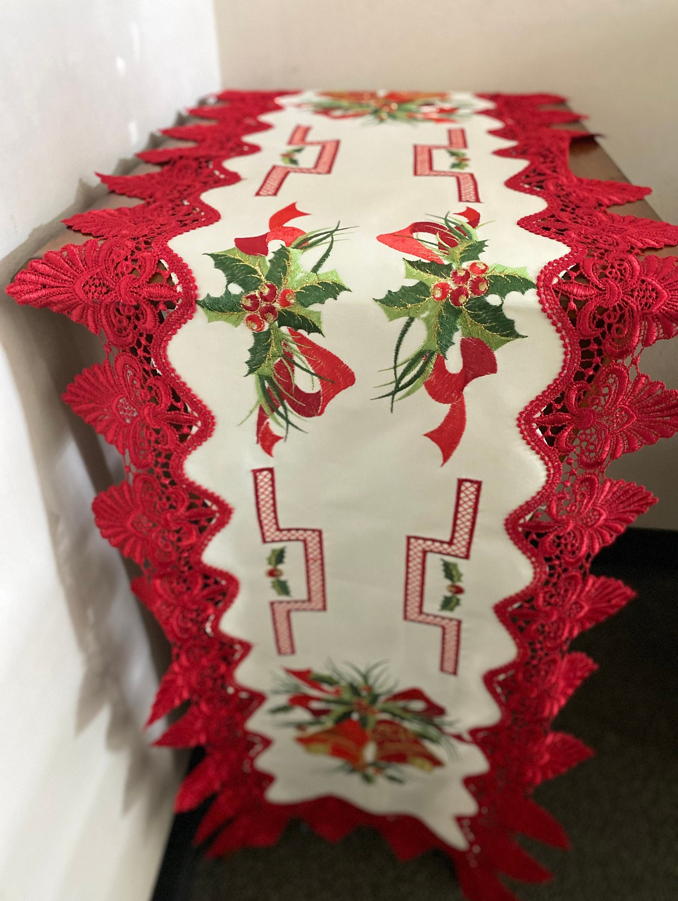 white christmas dresses Snowflake Gnome Linen Table Runner – Reusable Decorative Dresser Scarf –  Home Fads