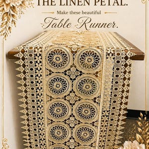 Vintage Lace Table Runner, Elegant Embroidered European Style Table Decor,White /Beige-THE LINEN PETAL