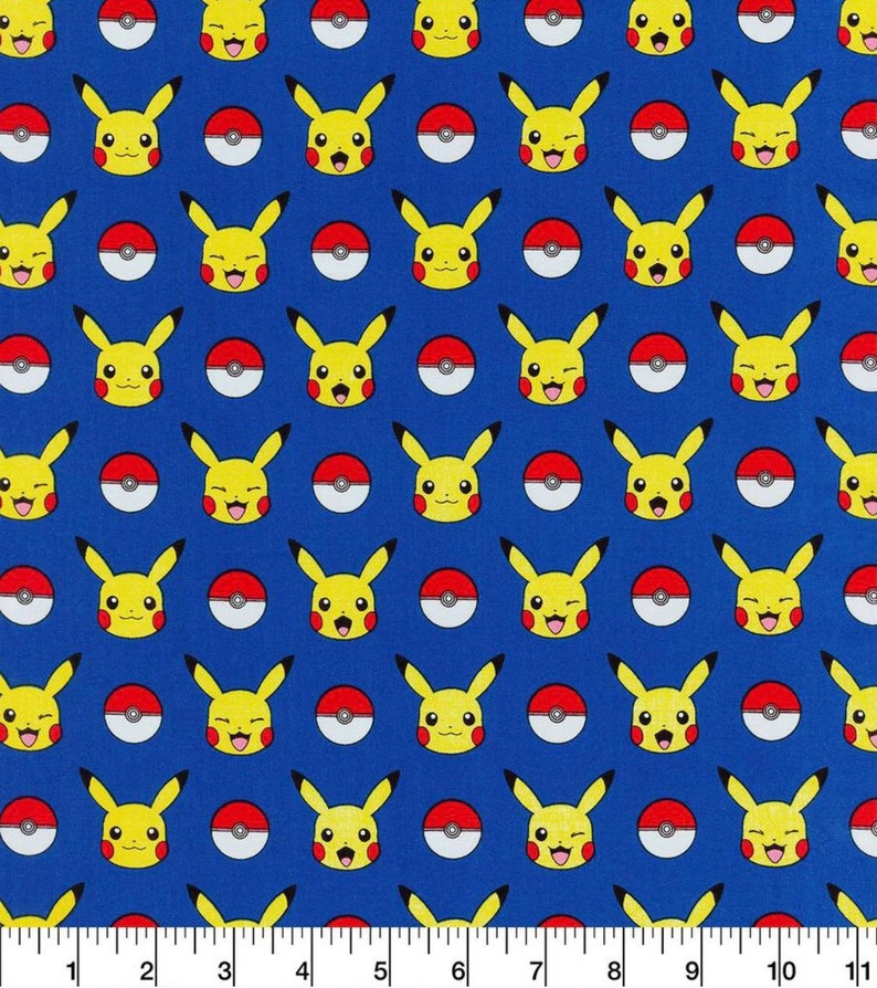 Pokémon Cotton Fabric Etsy