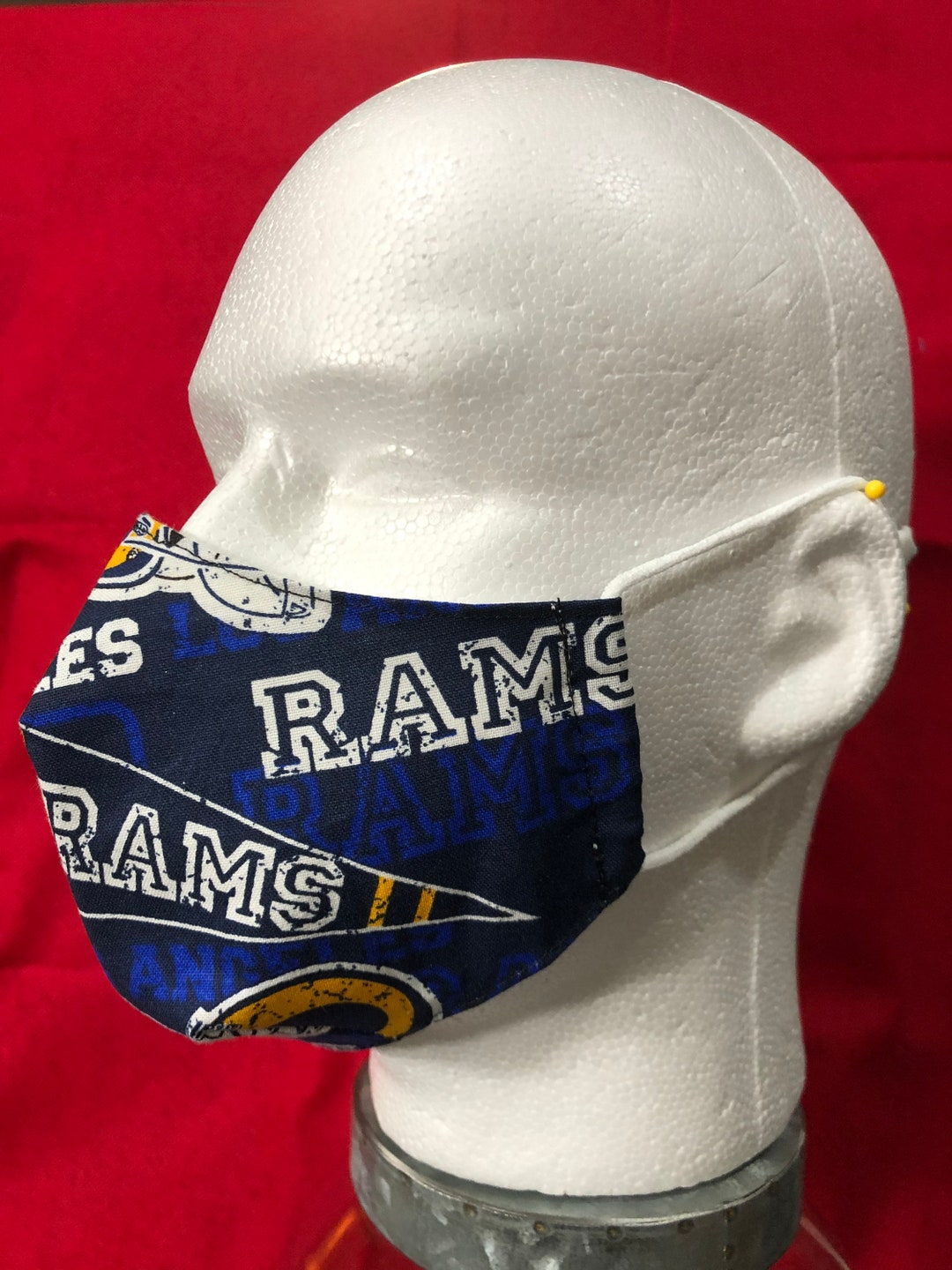 LA Rams Face Mask Cotton 3 Layers With Filter Pocket - Etsy