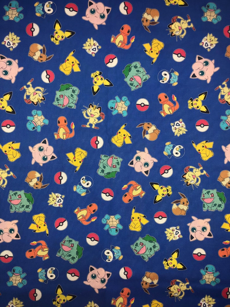 Pokémon Cotton Fabric Etsy