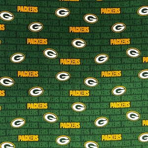 Green Bay Packers Cotton Fabric - Etsy