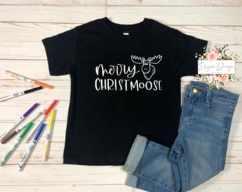 Merry Christ Moose T-Shirt or Sweatshirt, Holiday gift ideas, Screen Print T-shirts, Screen Print Sweatshirts, Gift for Holidays