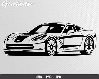 Corvette Stingray 2018 - EPS - SVG - PNG - Vector File