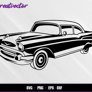 Belair 1957 2 doors l EPS - SVG - PNG - Dxf l Vector Art