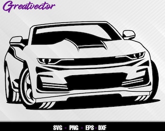 Chevy Camaro Convertible ZL1 2020 l EPS - SVG - PNG - Dxf l Vector Art