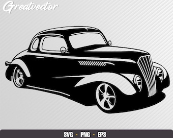 Custom 1937 chevy coupe - Svg Eps Png - Cutting files