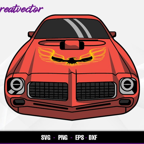 1973 Pontiac Firebird Trans Am l EPS - SVG - PNG - Dxf l Vector Art