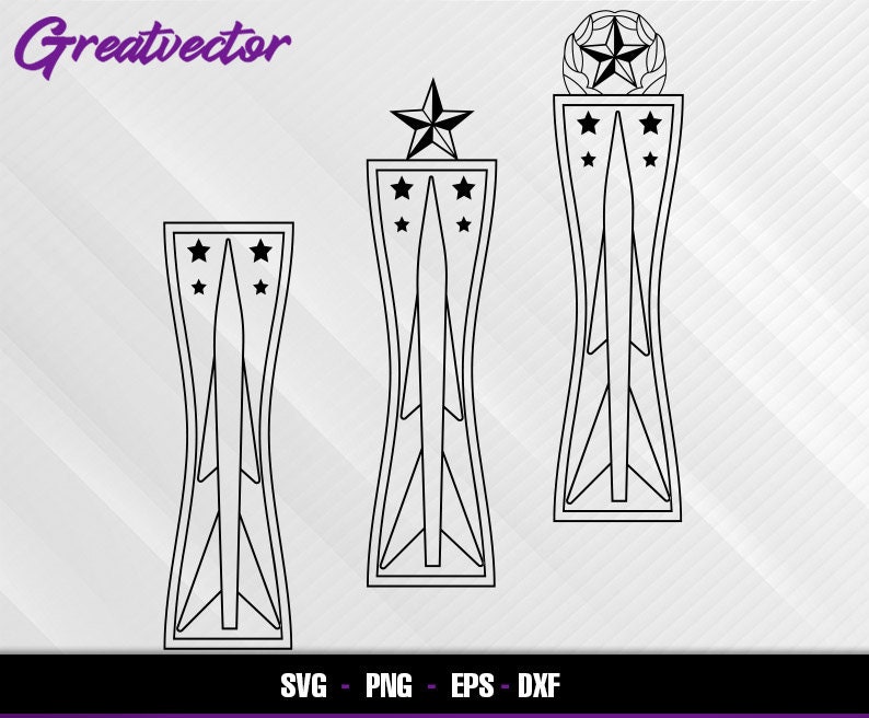 Air Force Missile Badge L EPS SVG PNG Dxf L Vector Art Etsy Singapore