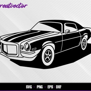 1973 Chevrolet Camaro Rs Z28 l EPS - SVG - PNG - Dxf l Vector Art