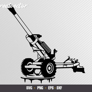 Field Artillery Artillery m119a1 howitzer l EPS - SVG - PNG - Dxf l Vector Art