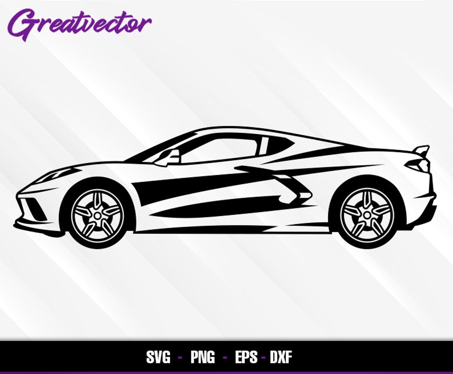 C8 Corvette Side View L EPS SVG PNG Dxf L Vector Art Etsy Finland