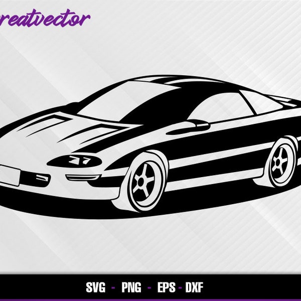 Camaro Z28 1994 l EPS - SVG - PNG - Dxf l Vector Art