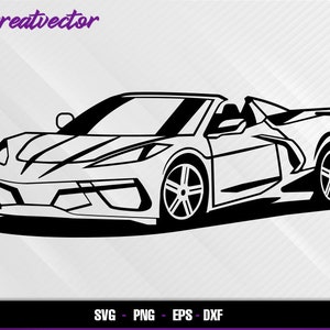 Corvette Convertible l EPS - SVG - PNG - Dxf l Vector Art