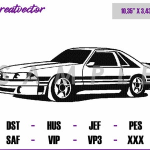 Fox Body Mustang Gt l DST - PES - EXP l Embroidery Art