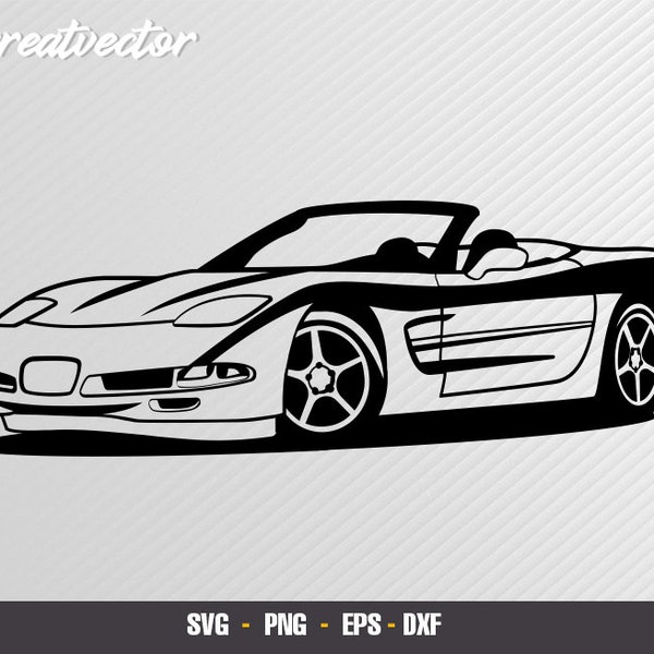 2001 Corvette C5 l EPS - SVG - PNG - Dxf l Vector Art