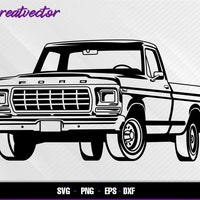 Ford F100 1978 Side View Vector Cut File - Etsy Canada