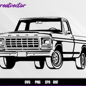 1979 Pickup f100 l EPS - SVG - PNG - Dxf l Vector Art