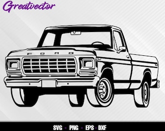 1979 Pickup f100 l EPS - SVG - PNG - Dxf l Vector Art