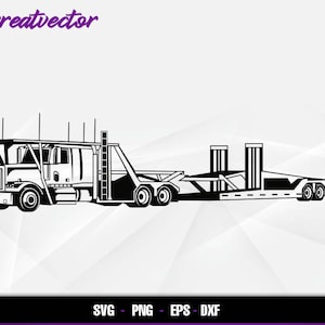 Car carrier trailer truck - EPS - SVG - PNG - Dxf - Vector Art