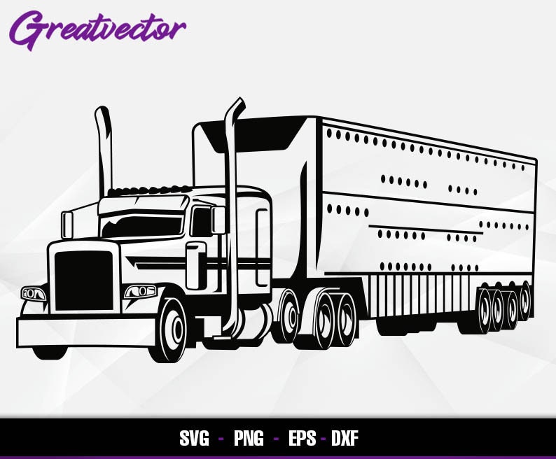 Livestock Truck L EPS SVG PNG Dxf L Vector Art Etsy