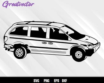Derby car minivan SVG PNG DXF Eps | demolition derby van | wrecked car silhouette | cricut cut file