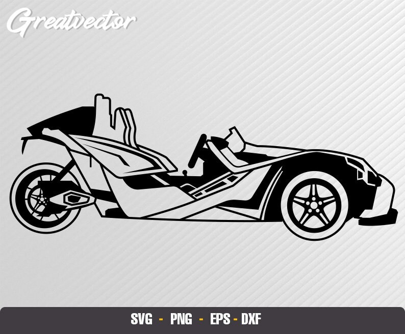 Polaris Slingshot sideview l EPS SVG PNG Dxf l Vector Etsy