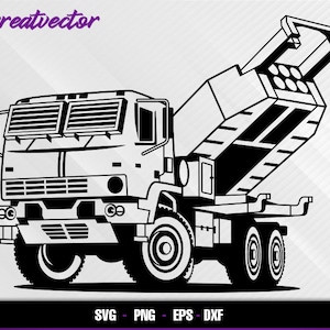 M142 himars army truck l EPS - SVG - PNG - Dxf l Vector Art