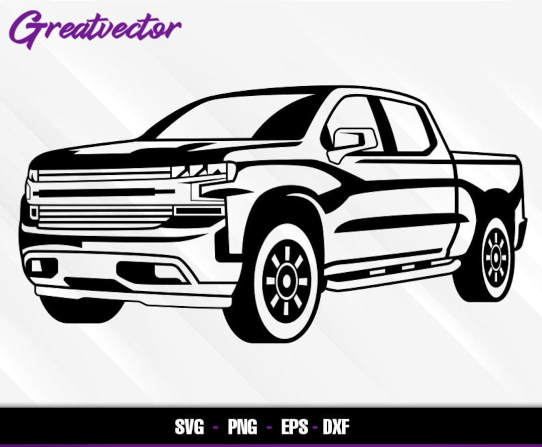 Silverado 1500 Pickup L EPS SVG PNG Dxf L Vector Art Etsy