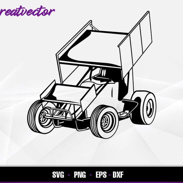 Sprint Car Clip Art - Etsy