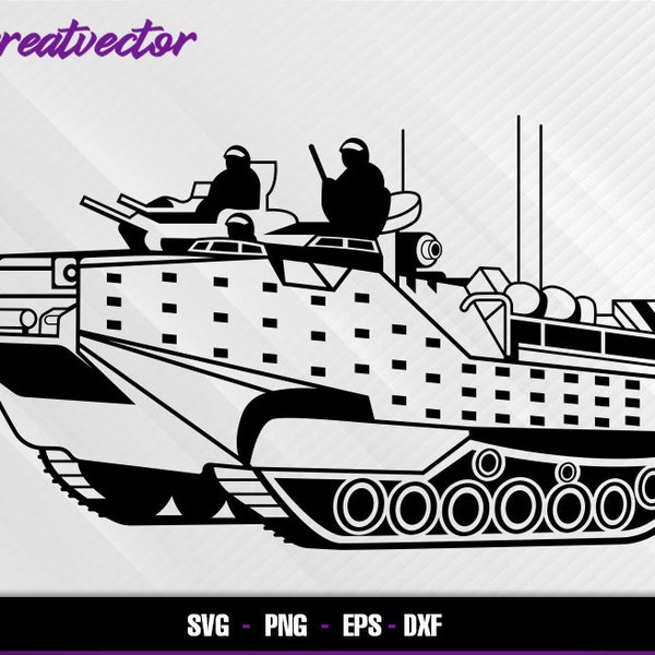 Assault Amphibious Vehicle l EPS - SVG - PNG - Dxf l Vector Art