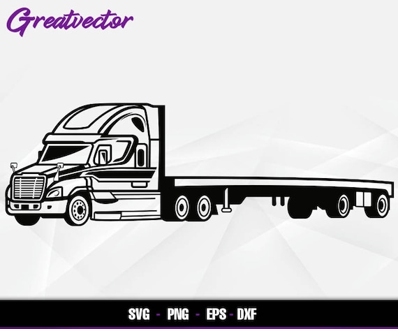 Flatbed Truck L EPS SVG PNG Dxf L Vector Art | Etsy UK