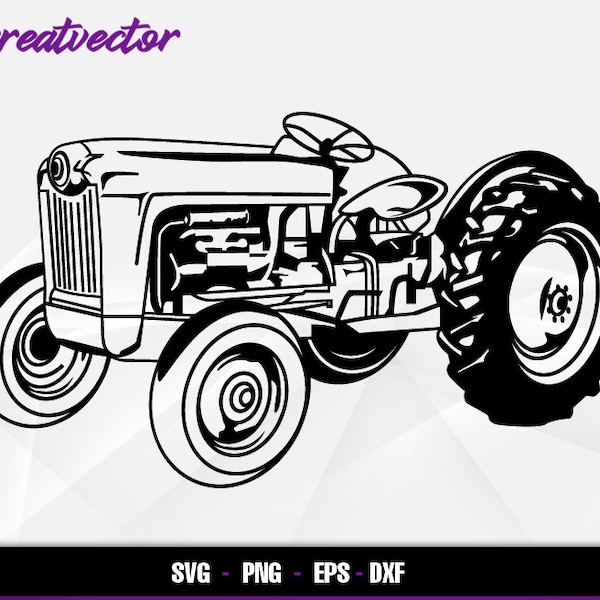 1953 F Golden Jubilee Tractor l EPS - SVG - PNG - Dxf l Vector Art