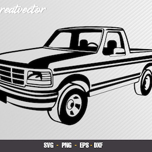 f150 1992 pickup l EPS - SVG - PNG - Dxf l Vector Art