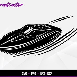 Speed Boat l EPS - SVG - PNG - Dxf l Vector Art