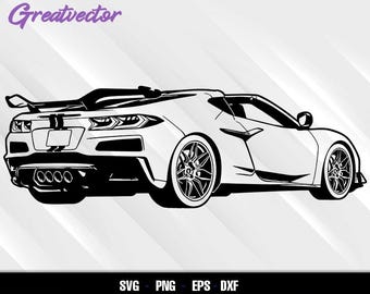 Corvette Z06 70th Anniversary Edition - EPS - SVG - PNG - Dxf Vector File