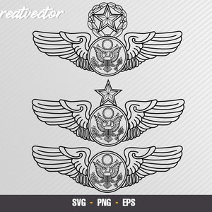 Air Force Enlisted Aircrew Wings - SVG EPS PNG - Vector File