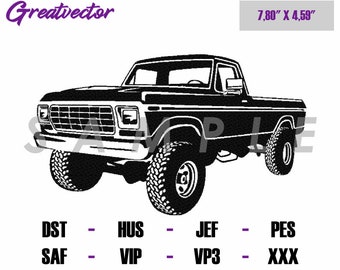 1978 Pickup Truck Suv F-100 l DST - PES - EXP l Embroidery Art