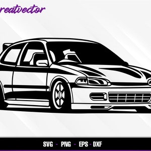 H Civic Eg l EPS - SVG - PNG - Dxf l Vektorkunst