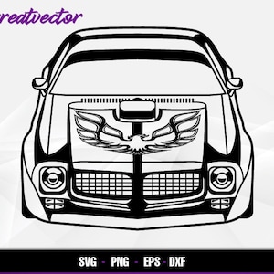 1973 Pontiac Firebird Trans Am Super Duty l EPS - SVG - PNG - Dxf l Vector Art