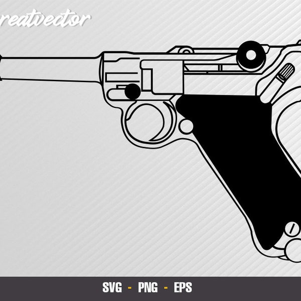Parabellum Lange Pistole P08 - SVG - PNG - EPS