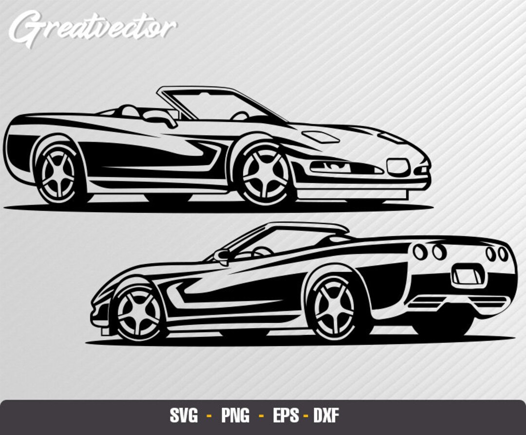 Corvette 50 Aniversary L EPS - SVG - PNG - Dxf L Vector Art - Etsy