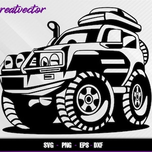 Land Cruiser cartoon l EPS - SVG - PNG - Dxf l Vector Art